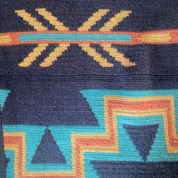 Gorgeous Peruvian Connection open sweater with classic Southwestern pattern 🩵💚💙 - Picture 8 of 11